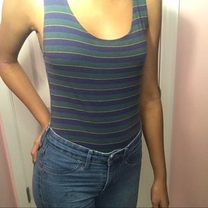 Striped One Piece Tank Top